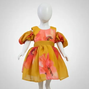 Yellow floral casual wear