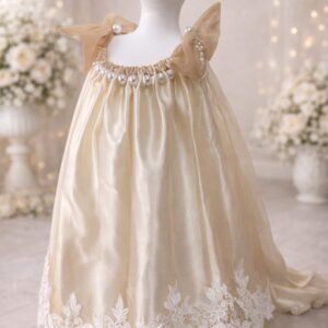 Cream and beige net frock